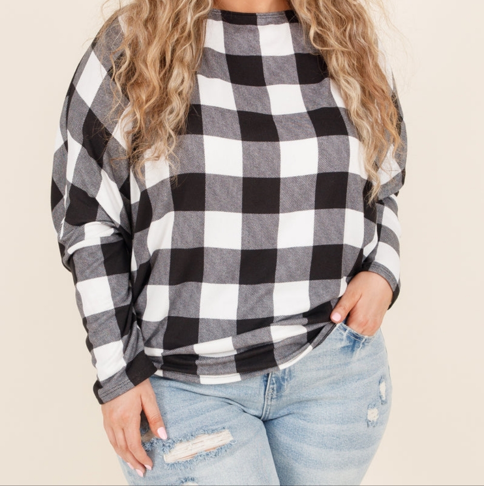 Chic Soul Buffalo Check Top 3X